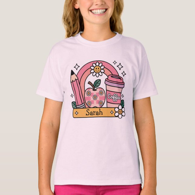 Personalized Name Back to School Gift for Teacher T-Shirt (Front)