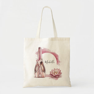 Personalized Name Ballet Ballerina Shoes Dance Tote Bag