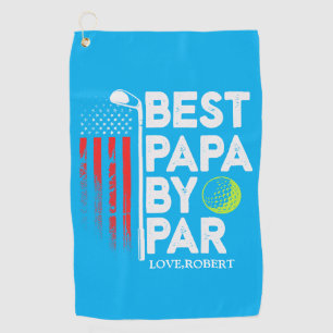 Personalized Name Best Papa By Par Golf Towel
