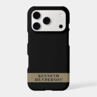 Personalized Name Black Gold Minimalist Elegant