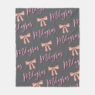 Personalized name blanket with bow, gift for girls