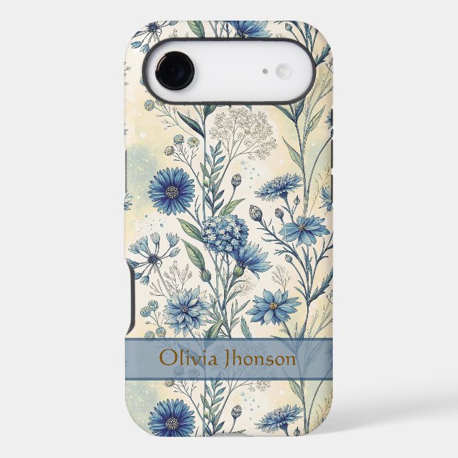 Personalized Name Blue Wildflowers (Back)