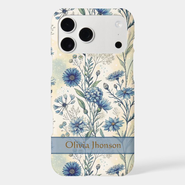 Personalized Name Blue Wildflowers (Back)