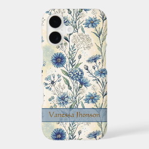 Personalized Name Blue Wildflowers