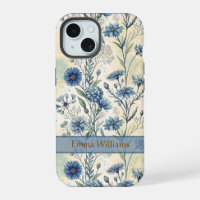 Personalized Name Blue Wildflowers