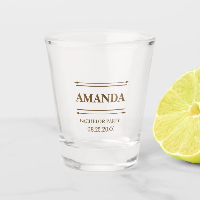 PERSONALIZED NAME BRIDESMAID BACHELOR PARTY  SHOT GLASS (Front)