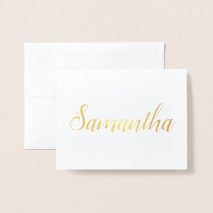 Personalized Name   Bridesmaid Stationery Samantha Foil Card