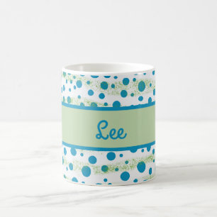 Personalized Name By the Sea Blue and Green Coffee Mug
