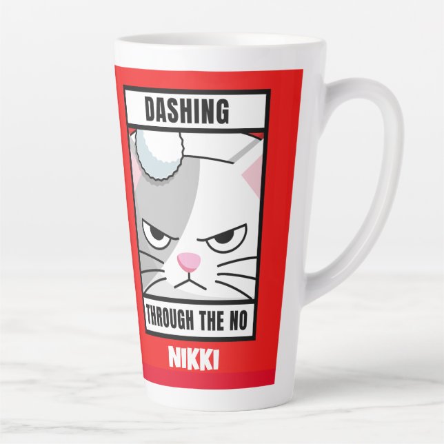 PERSONALIZED NAME CAT LATTE COFFEE MUG (Right)