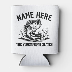 Personalized Name Classic Bass Fishing Storm Can Cooler