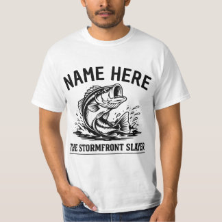 Personalized Name Classic Bass Fishing Storm T-Shirt
