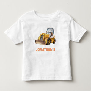 Personalized Name Construction Vehicle Bulldozer   Toddler T-Shirt