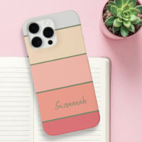 Personalized Name Coral Stripe Color Palette Chip