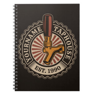 Personalized NAME Craft Beer Taphouse Brewery Bar Notebook