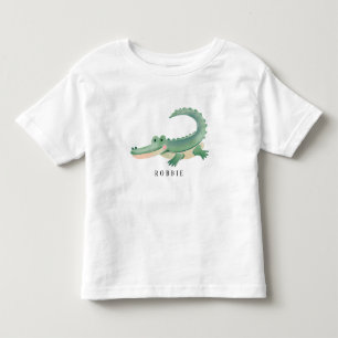 Personalized Name Cute Alligator / Gator Kids Toddler T-Shirt