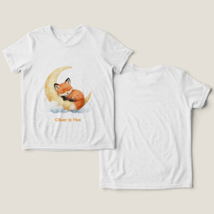 Personalized Name Cute Baby Fox 1st Birthday Toddl Tri-Blend Shirt