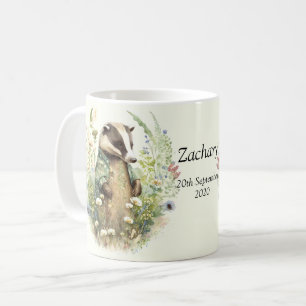 Personalized Name Cute Badger Coffee Mug