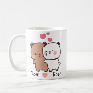Personalized Name Cute Bear Couple Mug