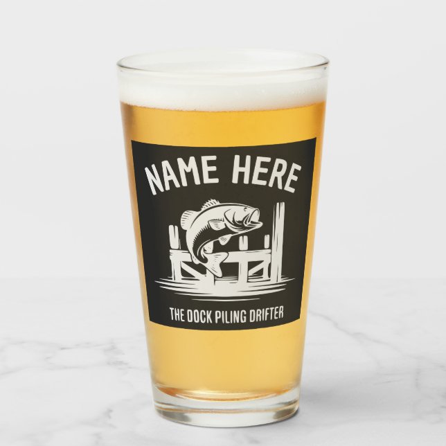 Personalized Name Dock Shadow Bass Glass (Front Filled)