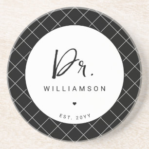 Personalized Name Dr Minimalist Doctor Graduation Coaster