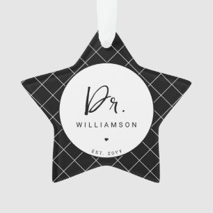 Personalized Name Dr Minimalist Doctor Graduation Ornament