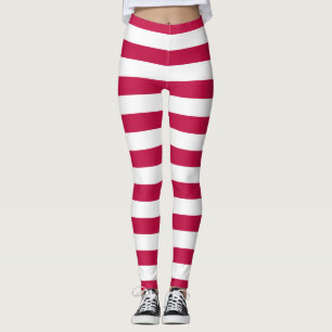 Personalized Name Editable Color and White Stripes Leggings