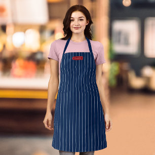 Personalized Name Editable Colors Classic Stripes Apron