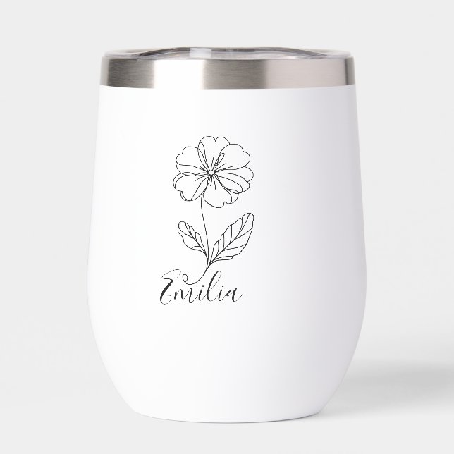 Personalized name February primrose Birth Flower (Back)