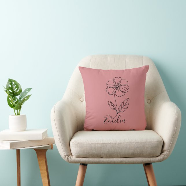 Personalized name February primrose Birth Flower Cushion (Chair)