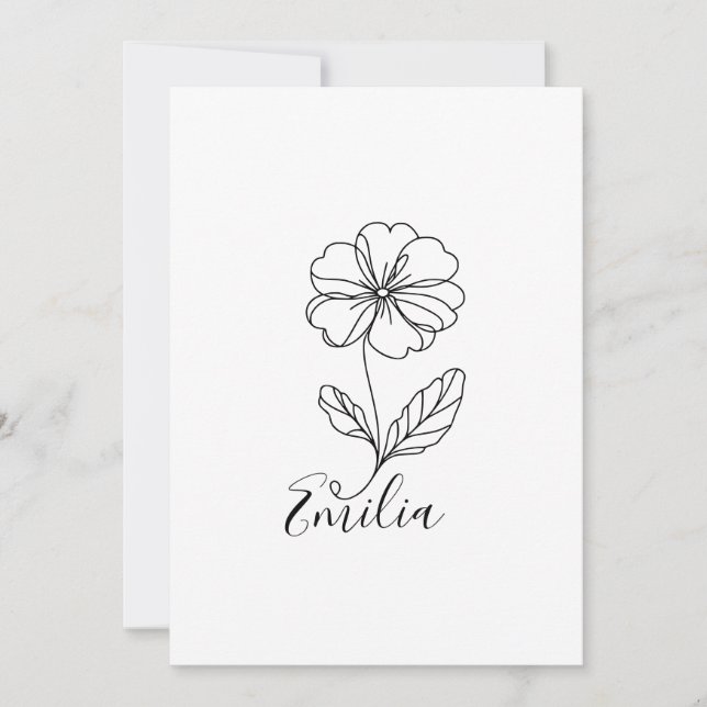 Personalized name February primrose Birth Flower Invitation (Front)