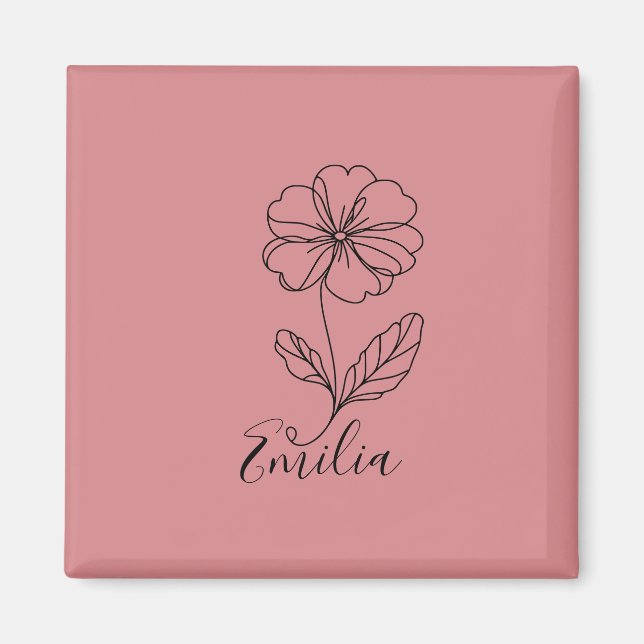 Personalized name February primrose Birth Flower Magnet (Front)