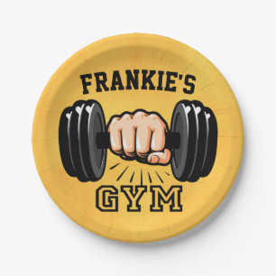 Personalized NAME Fitness Trainer GYM Custom Paper Plate