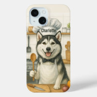 Personalized Name Funny Siberian Husky Dog Chef
