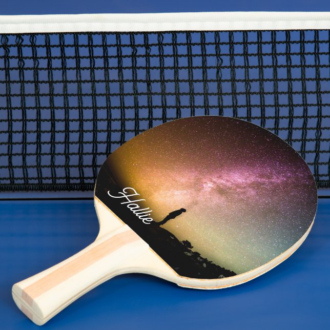 Personalized Name Galaxy Night Sky Stars Space Ping Pong Paddle (Insitu)