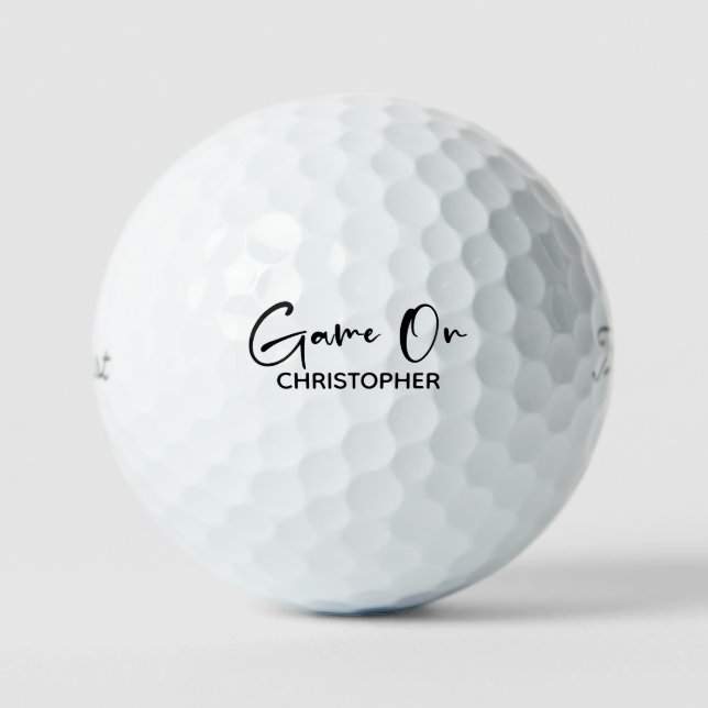 Personalized  Name "Game On"  Golf Balls (Front)