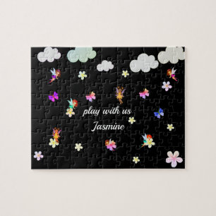 Personalized Name Girls Fairies Jigsaw Puzzle