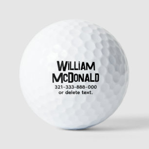 Personalized Name Golf Balls Template FUN RETRO 19