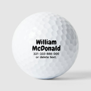 Personalized Name Golf Balls Template FUN RETRO 6