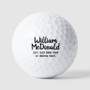 Personalized Name Golf Balls Template SCRIPT 42