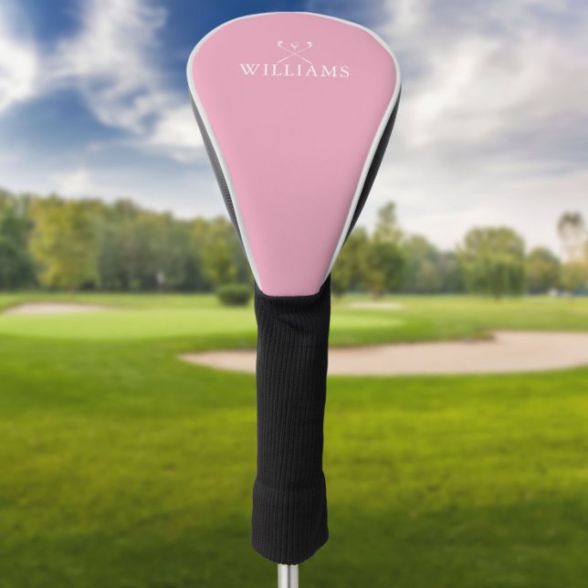 Personalized Name Golf Clubs Feminine Pink Golf Head Cover (Creator Uploaded)