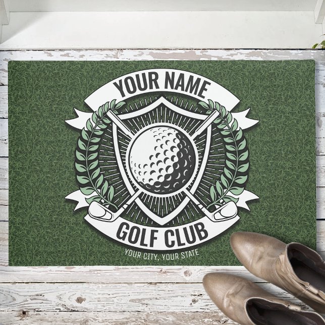 Personalized NAME Golfer Golf Club Turf Clubhouse  Doormat (Creator Uploaded)