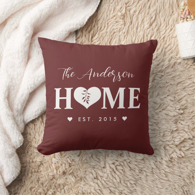 Personalized Name Greyish Red HOME  Cushion (Blanket)