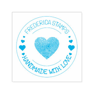 Personalized Name Handmade with Love Heart  Self-inking Stamp