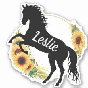 Personalized Name horse Silhouette Equestrian 