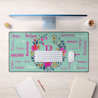 Personalized Name Initial Add Your Name Desk Mat