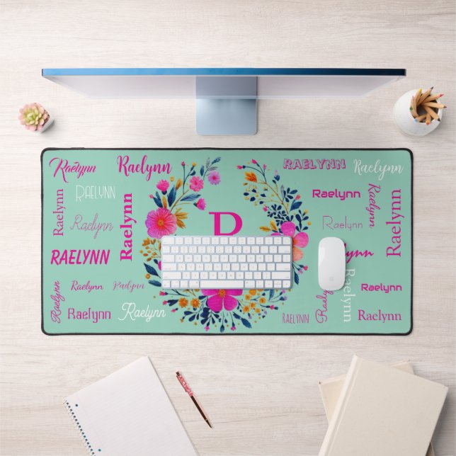 Personalized Name Initial Add Your Name Desk Mat (Office 1)