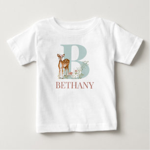Personalized Name Initial Letter B Baby T-Shirt