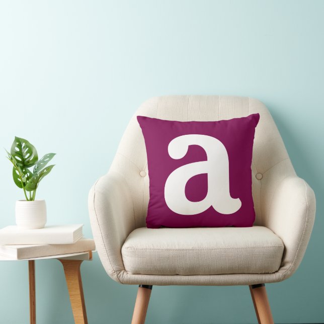 Personalized Name Initial Stylish Modern Minimal  Cushion (Chair)