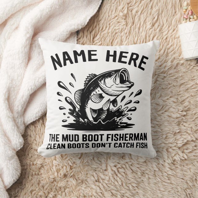 Personalized Name Largemouth Bass Fisherman Cushion (Blanket)