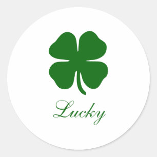 Personalized Name Lucky Clover Classic Round Sticker